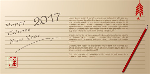 Abstract chinese new year 2017 background. Year of Cock. Vector and Illustration, EPS 10