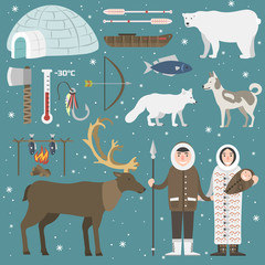 Wild north arctic people vector. © partyvector
