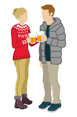 Couple toasting with Beer