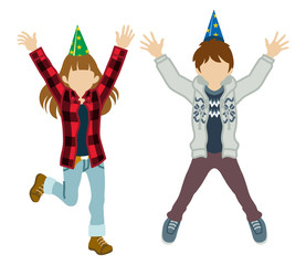 Jumping kids - Party hat