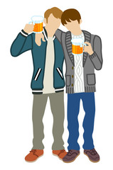 Two men Toasting with Beer