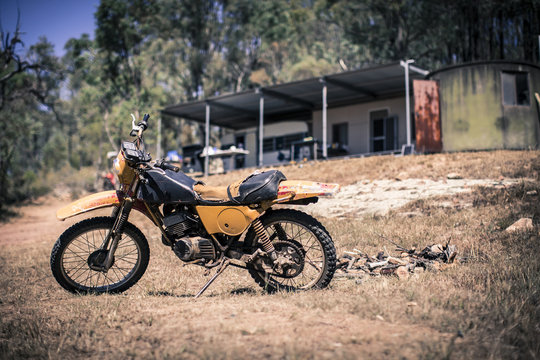 Old Rusty Dirt Bike in Country Australia