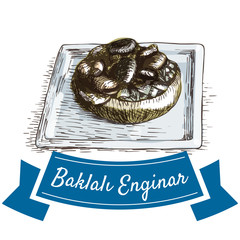 Baklali Enginar colorful illustration.