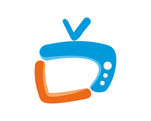 television cartoon logo icon template 1