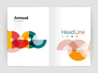 Circle annual report templates, business flyers