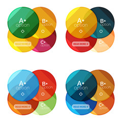 Set of round infographic banners with options