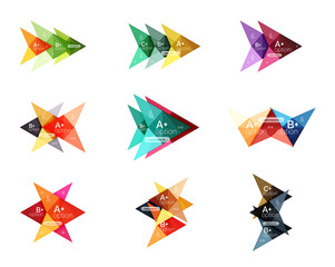 Vector colorful arrow option infographics templates set