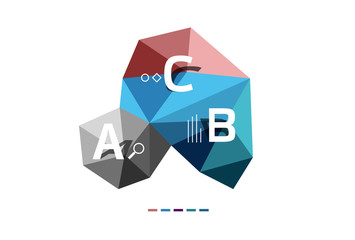 Abstract low poly infographics template