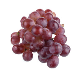 Red grapes isolated on white