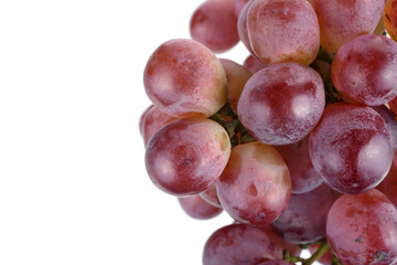 Red grapes isolated on white