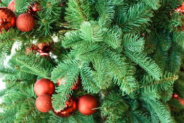 The Christmas tree and red ball ornament,celebrate