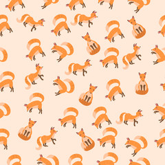 Obraz premium vector illustration of a cute fox