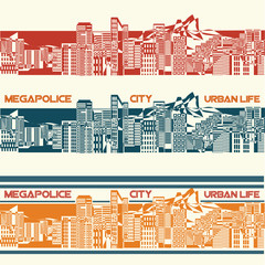 Cityscape background for design brochure, web pages, and other ideas. Vector file layered for easy manipulation and custom coloring.