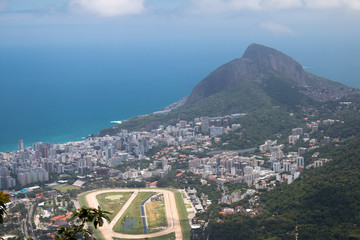 Aerial view of the Gávea neighborhood and the Morro two Brother