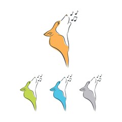 Design Illustration Head Dog Singing