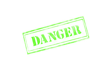 'DANGER ' rubber stamp over a white background