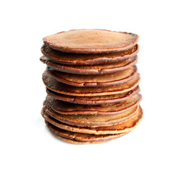 Tasty pancakes isolated on white