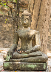 Old Buddha statue in Wat Umong, Chiang Mai Thailand