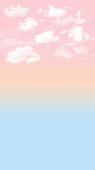 Pastel sky with white cloudy