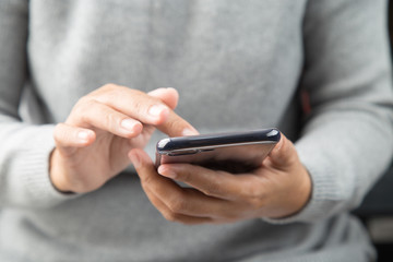 Woman using smart phone