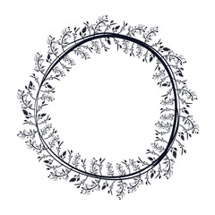 Wreath leaves ornament icon vector illustration graphic
