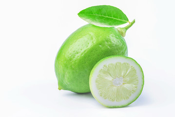 limes on isolated white background