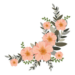 Beautiful flowers ornament icon vector illustration graphic