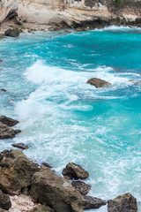 Tropical island landscape, Nusa Lembongan, Indonesia. Clear sunny day, HDR photo.