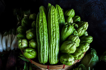 Momordica charantia often called bitter melon bitter gourd or bi