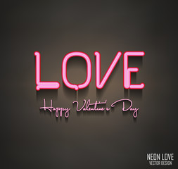 Glowing Neon Love Sign