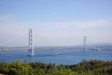 Fototapeta premium 淡路SAから見る明石海峡大橋 