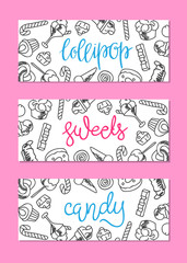 Fast food menu. Set of icons on the vector banners .