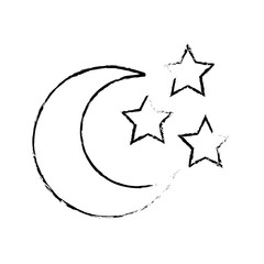 crescent moonwith stars icon image vector illustration design 