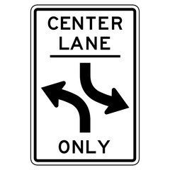 Centre turning lane sign in vector format