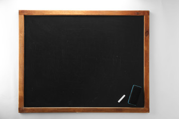 Clean chalkboard on white background