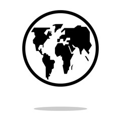 Pictograph of globe icon vector