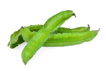 fresh Winged Beans, Psophocarpus tetragonolobus isolated on whit