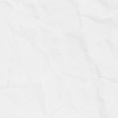Crumpled white paper texture or paper background for design with copy space for text or image.