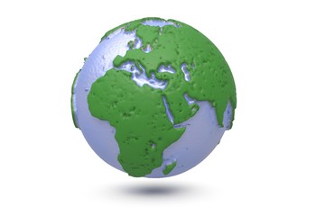 Earth, world map. polygonal globe. 3d illustration