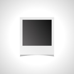 Black and white photo card. Isolated on white background. Vector illustration