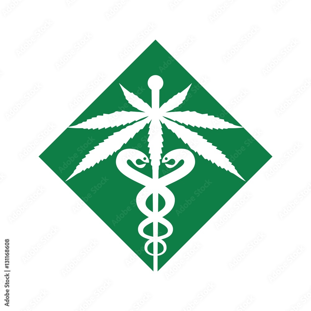 Canvas Prints cannabis medical logo. marijuana clinic logo. cannabis vector icon. eps 8.