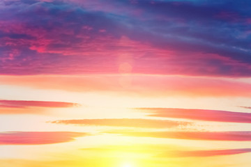 Beautiful sky at sunset or sunrise