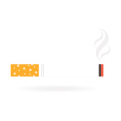 Cigarette with smoke icon. Vector Illustration EPS 10.