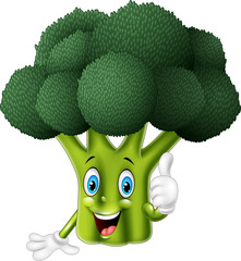 Cartoon broccoli giving thumbs up