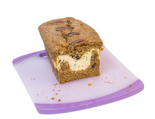 Pumpkin Cream Cheese Bread On An Isolated Backdrop