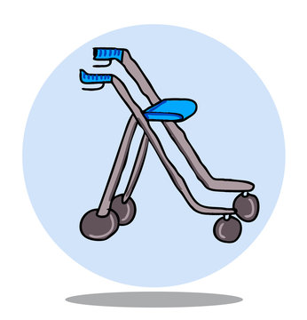 Hand drawn illustration of a rollator