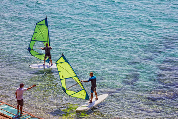 windsurfing on Adriatic sea, Croatia, Brac island
