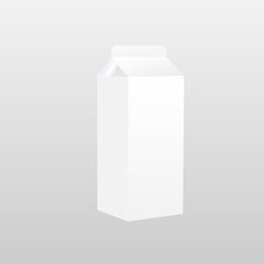 White packaging of milk on a gray background. Vector illustration.