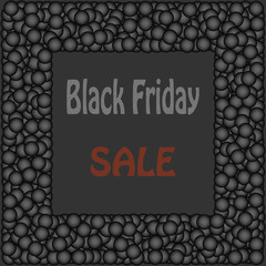 Black Friday. sale poster, banner. black balloons. red. dark background.