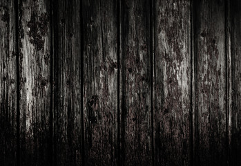 Black Natural old dirty wooden wall background with horizontal p